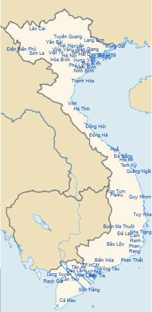Informations pratiques sur les villes du Vietnam